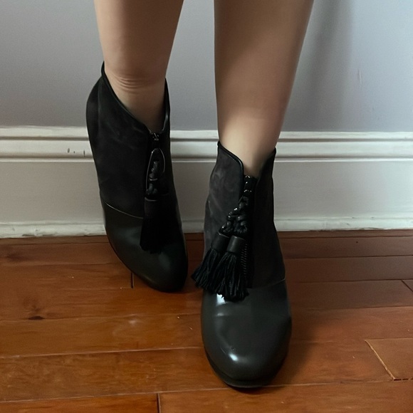 Rag & Bone Ankle Leather Suede Almonds Toe Boots - Picture 2 of 11